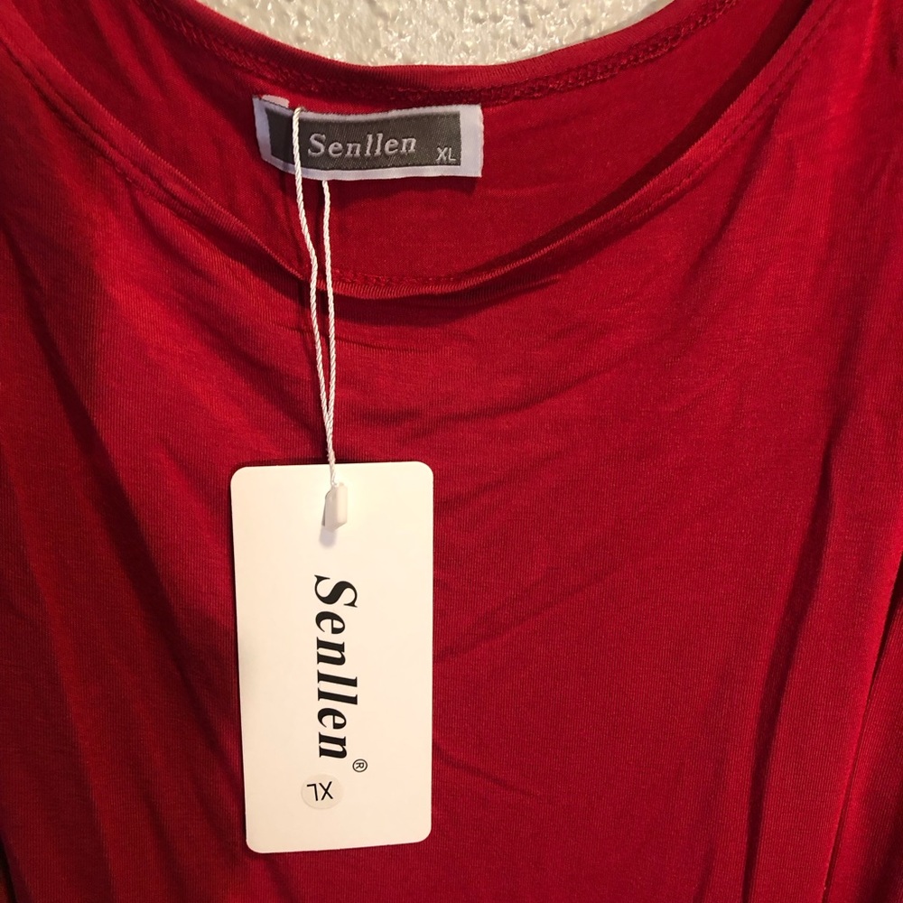 Senllen XL Women Dress N.W.T. Wine Red - Picture 3 of 8